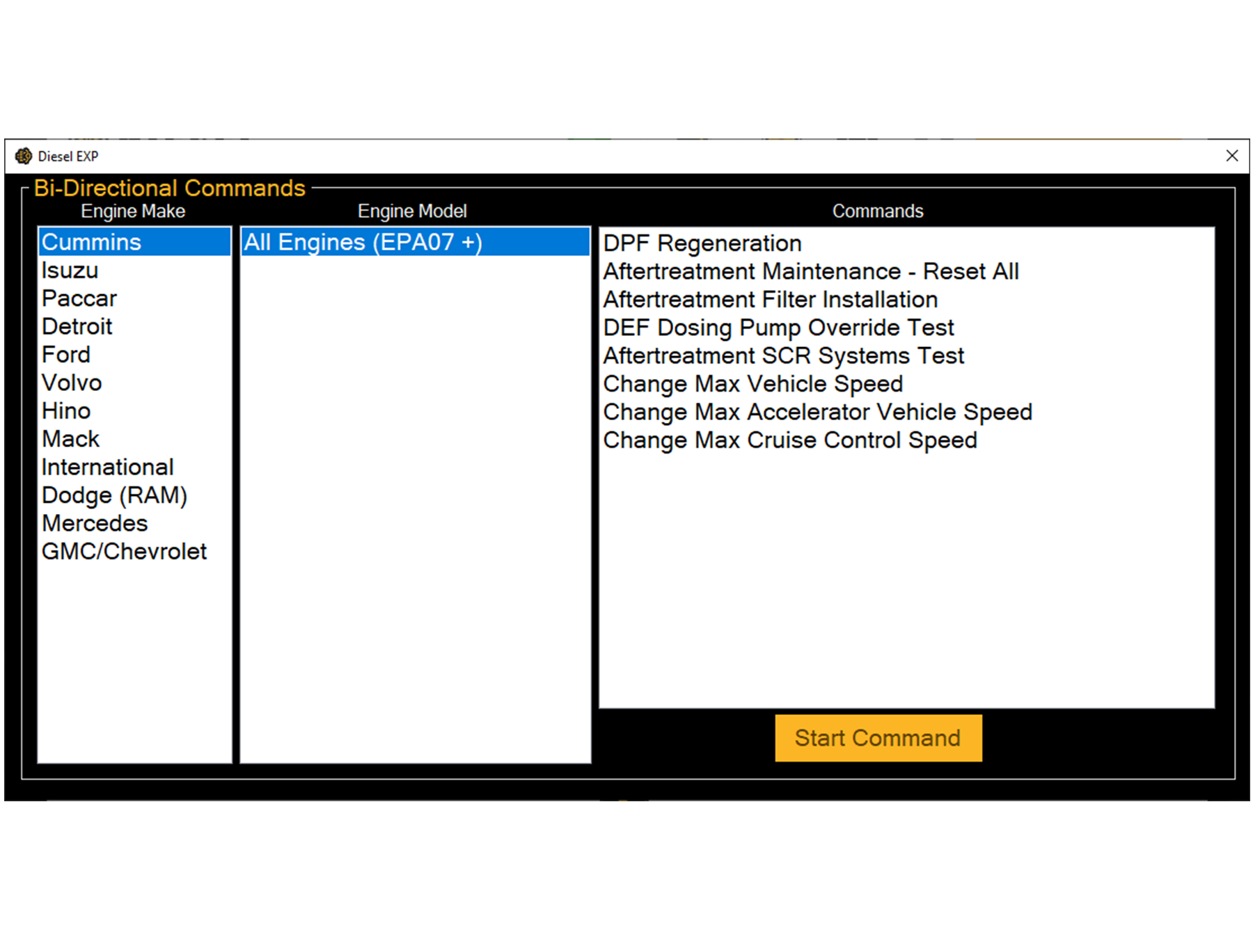 Diesel Explorer - Perform Regens, Clear Fault Codes, Run Health Reports & More