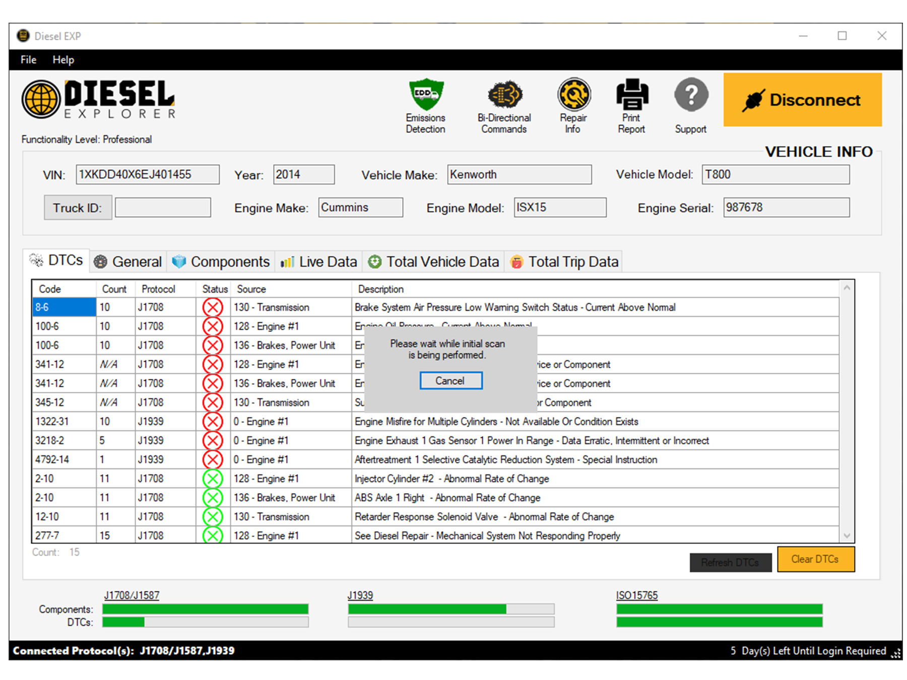 Diesel Explorer - Perform Regens, Clear Fault Codes, Run Health Reports & More