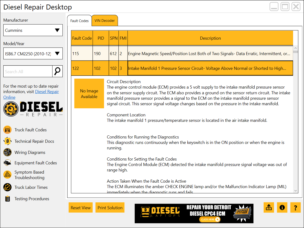 Diesel Repair Desktop (Free Fault Code Information)