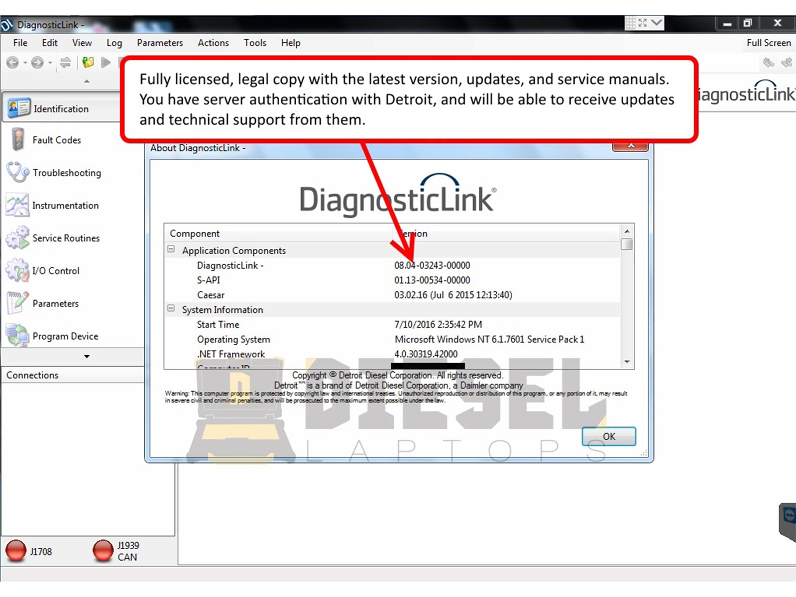 Detroit Diesel Diagnostic Link v8 & v6 Combo Standard Edition (12 Month License)